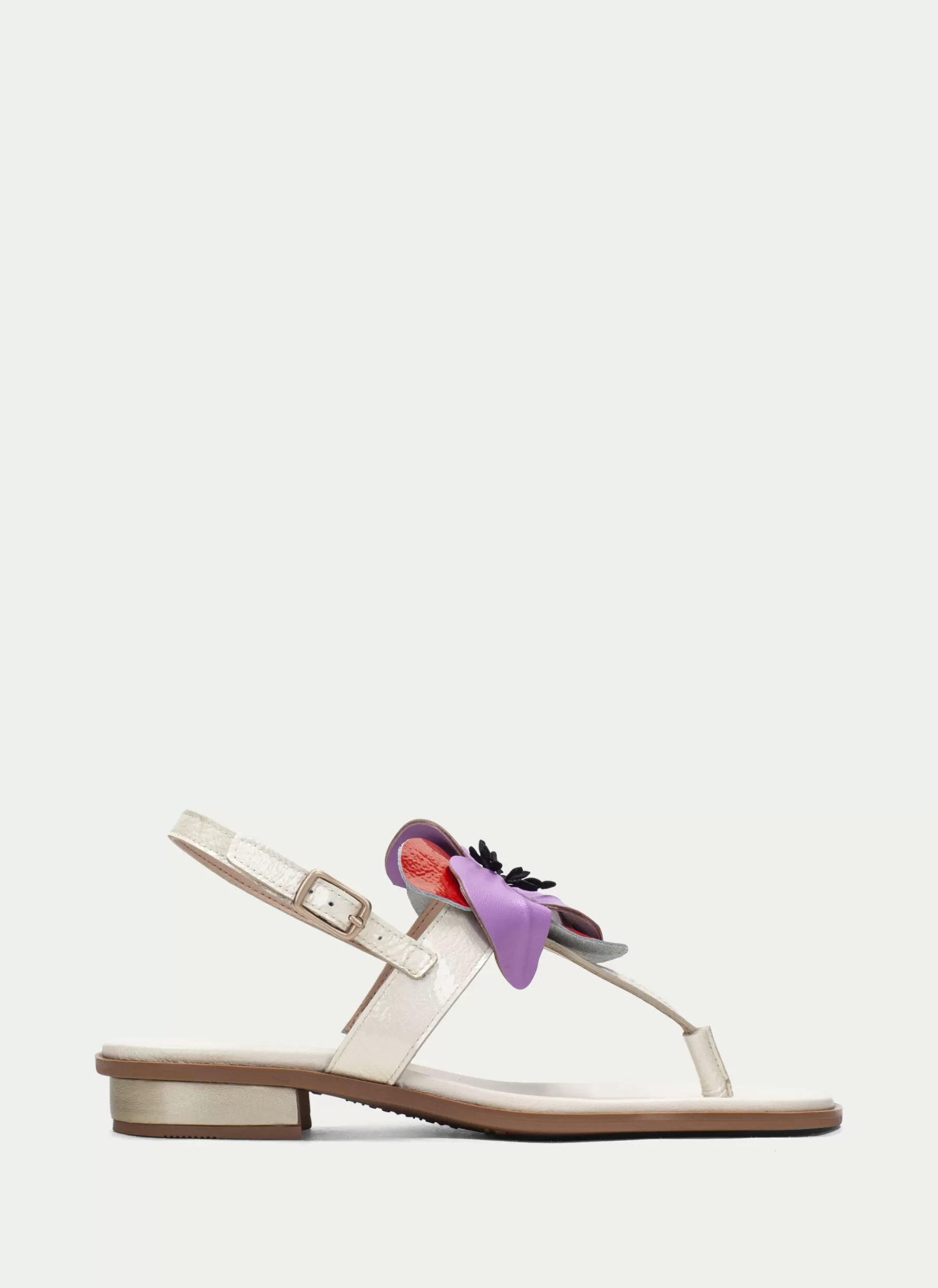 Sale Hispanitas Flat Sandal Ibiza Creme-violet