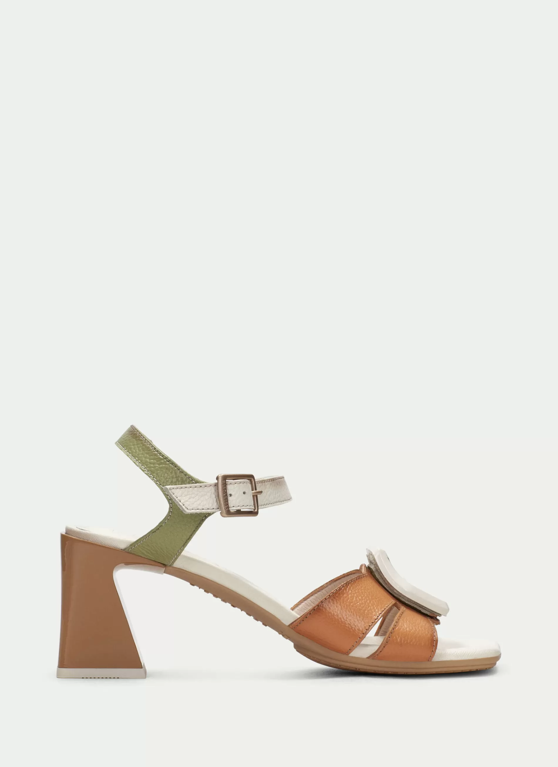 New Hispanitas Heeled Sandal Mallorca Aloe-creme-pessego